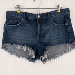 We The Free Jean Shorts Womens 30 Blue Denim Cut Off Free People